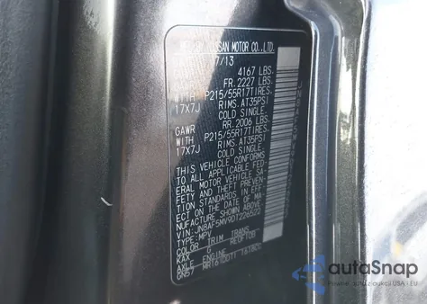 2013 Nissan Juke Sv из США, поврежденный, VIN JN8AF5MV9DT226522